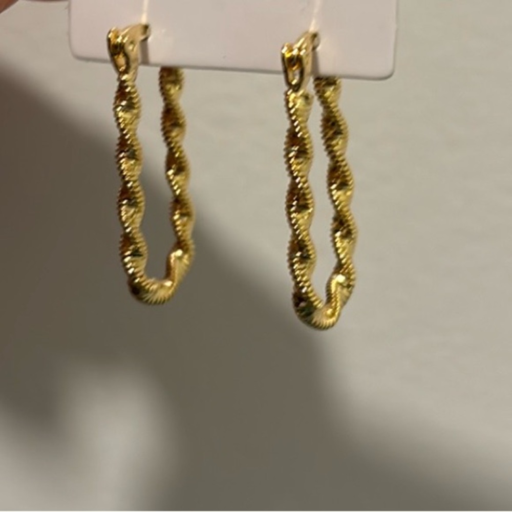 Yellow 18K Gold Layered Brazilian Rope-throughout Earrings, Women's, Adult